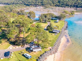 An aerial view of Bonnie Vale campground and parking in Royal National Park Photo Andrew Elliot